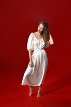 Load image into Gallery viewer, Aphrodite draped silk dress - pearl

