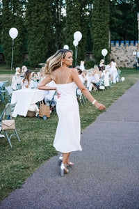 Birkin bias-cut cotton dress - white