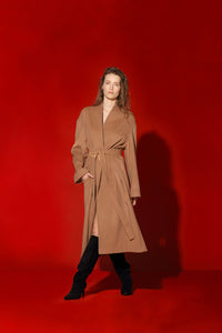 Mairita cashmere coat with silk lining - camel