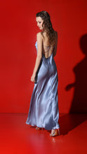Load image into Gallery viewer, Zhanett open back silk maxi dress-sky blue
