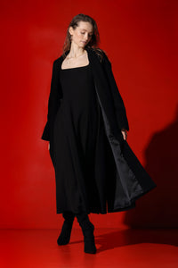 Tiffany premium quality wool crepe has dress - black